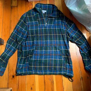 Size M Men's Quarter Zip Plaid Pullover